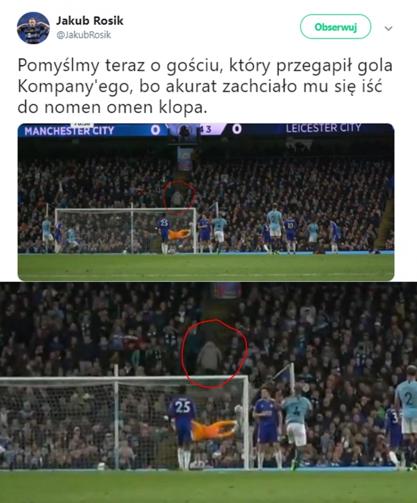 Kompany oddaje strzał życia, a jeden z kibiców... xD
